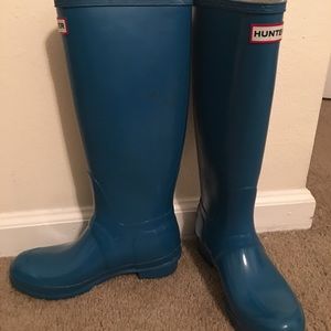 turquoise/ teal HUNTER boots
